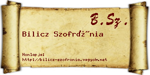 Bilicz Szofrónia névjegykártya
